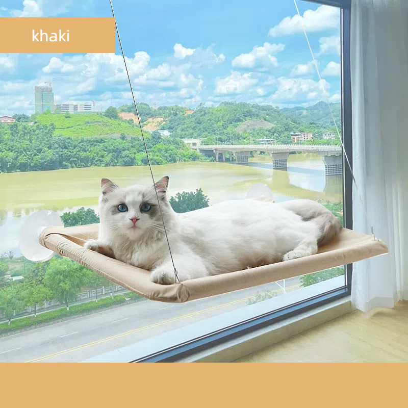 Hammaca para gatos de cuatro estaciones - Cama plegable para ventanas con sujeción por adherencia para mascotas — imagen 2