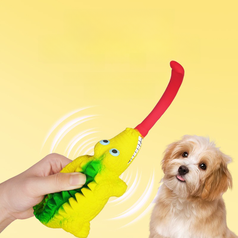 Toy New Product Latex Tongue Squeezing Lizard Crocodile Squeezing and Making Sounds Funny and Soothing Dog Toys — image 8