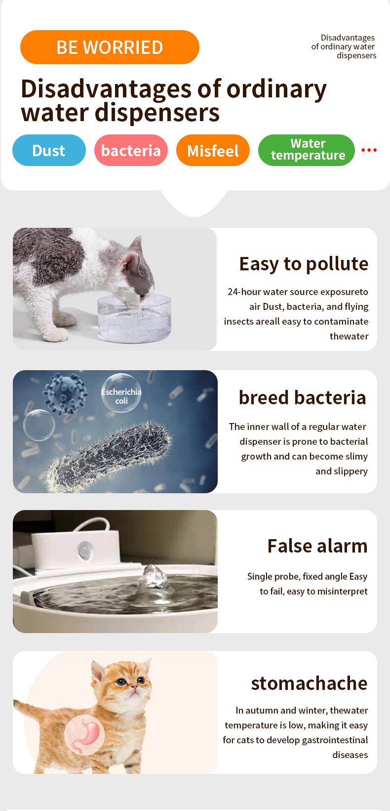 Wireless Charging Battery Driven 304 Stainless Steel Cat Automatic Induction Pet Water Fountain — image 14