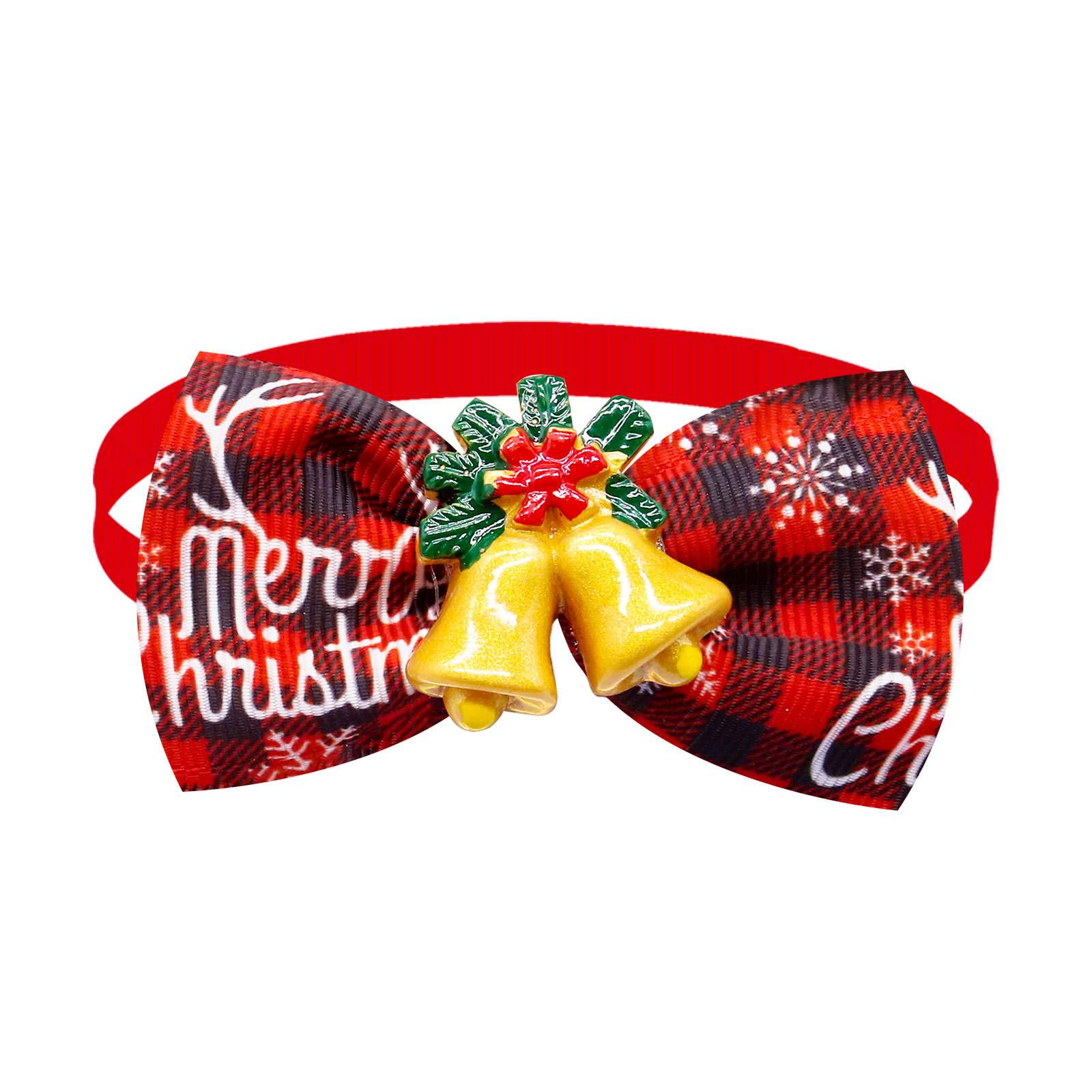 Christmas Dog Printed Pet Tie Collar Bow Accessories Cat Threaded Ribbon — image 10