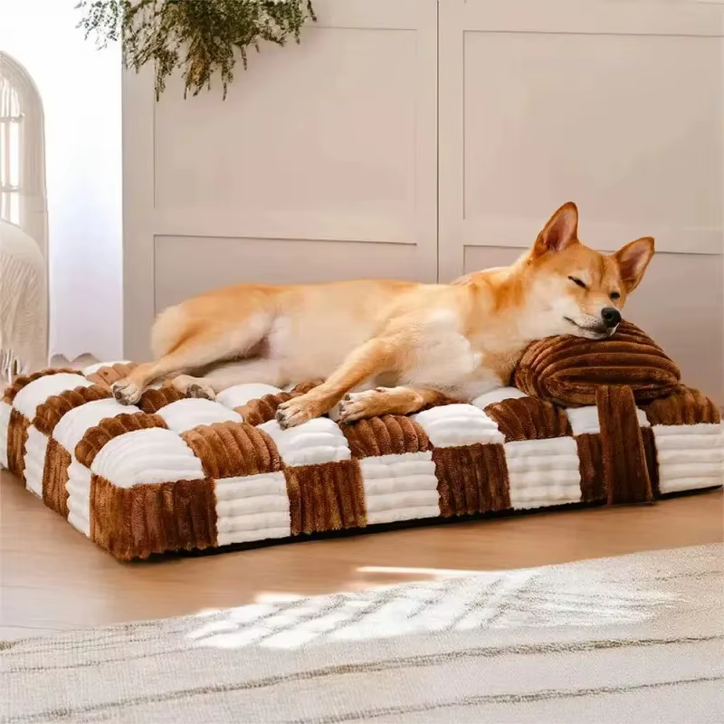 Pet bed Handmade Large and Small Dog Beds with Plush Orthopedic Support Pillow Comfort Pads Mattresses Summer Warm Soft Pet Bed — image 1