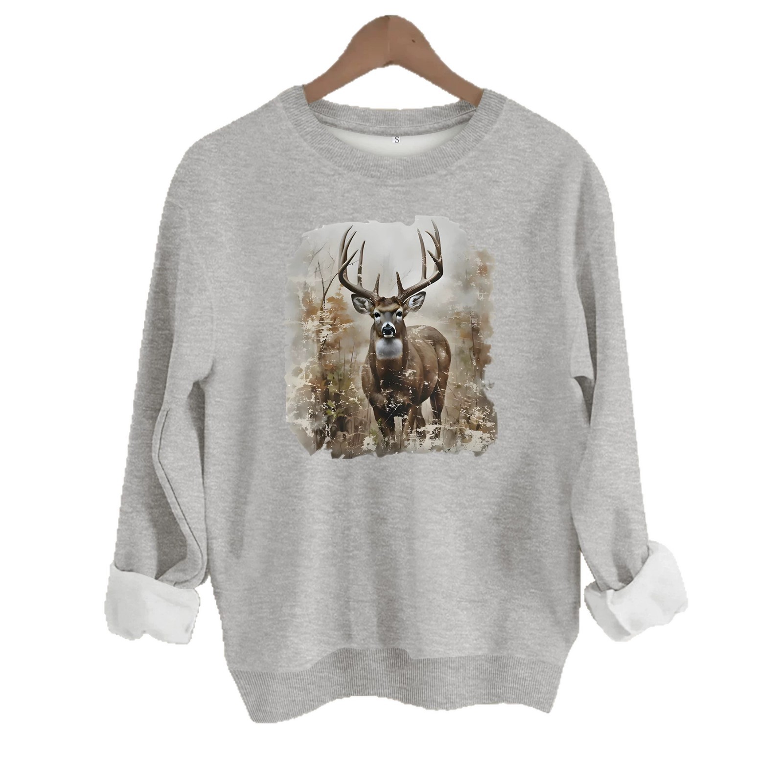 Deer print loose hoodie — image 2