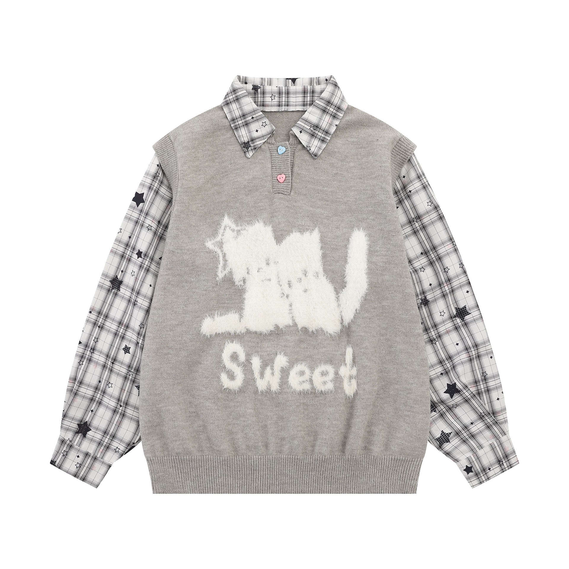 Half buttoned cat sweater — image 4