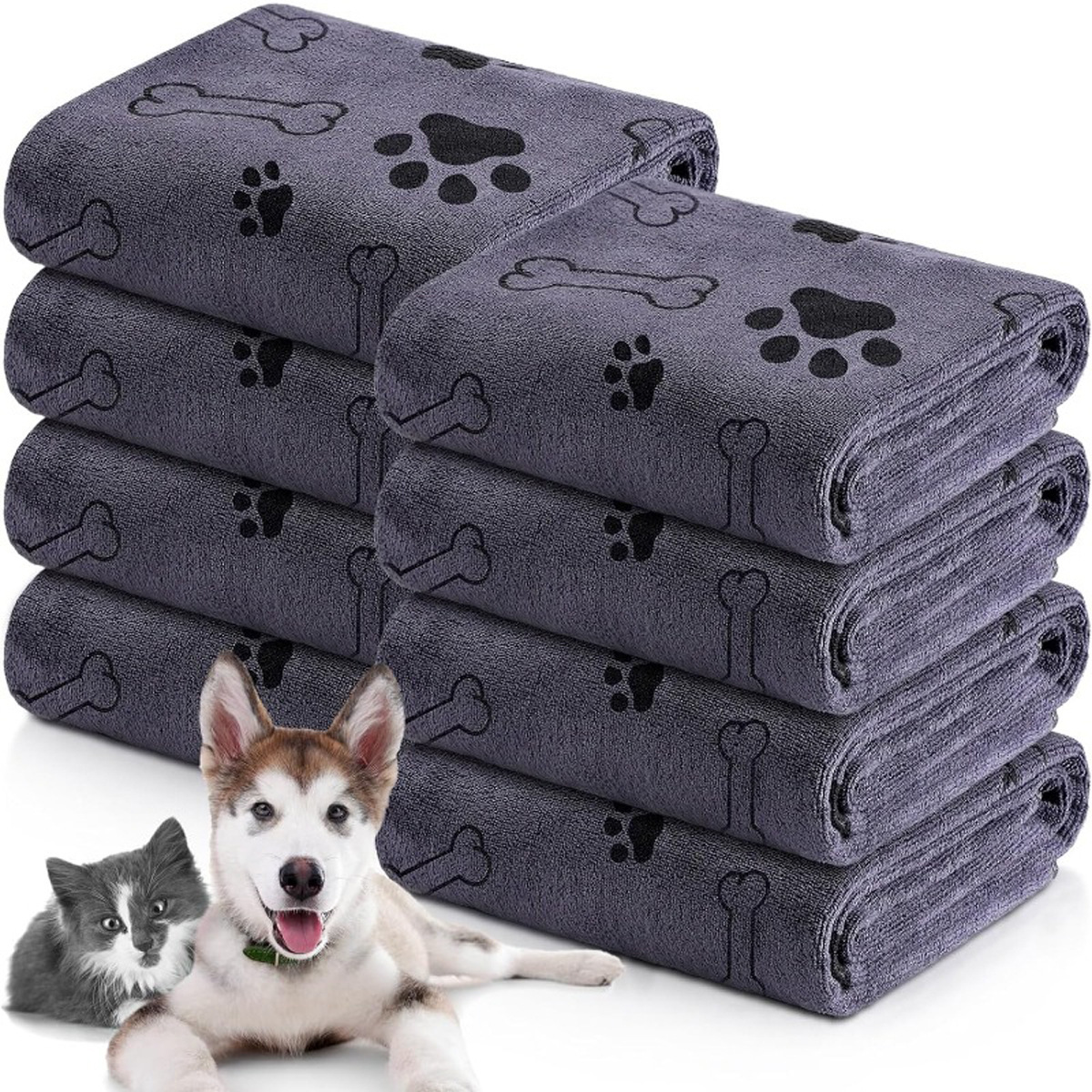 Pet bath towel quick drying and absorbent for dogs and cats bath towel soft and quick drying pet supplies — image 1