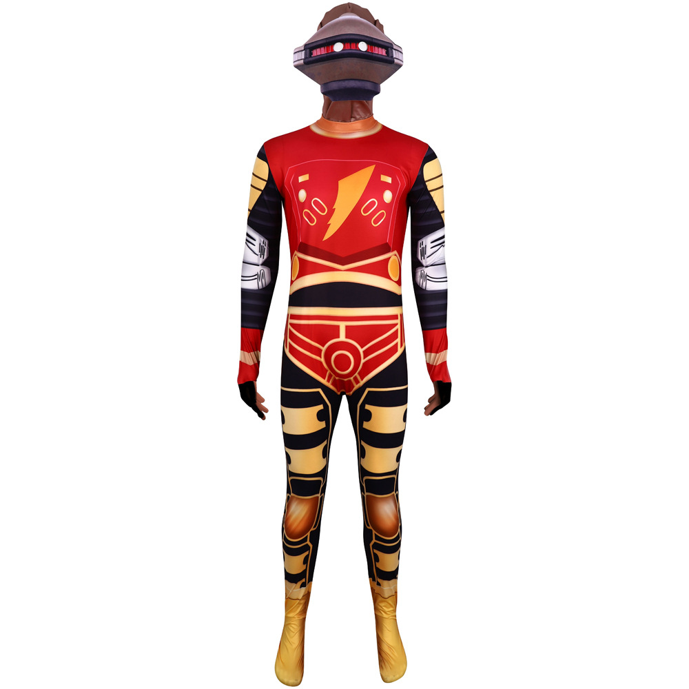 Dino Team Bodysuit Cosplay Costume Full Coverage Elastic Printed Suit Halloween Stage Performance Outfit — image 12
