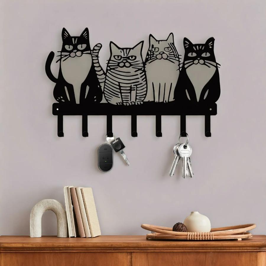 Set de Ganchos de Pared con Diseño de Gato - Decoración Tierna y Práctica Estilo Granja — imagen 4