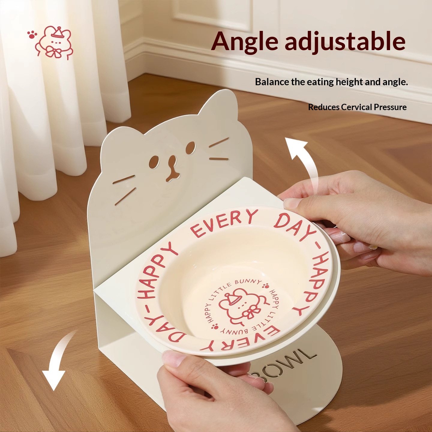 Comedor de Cerámica para Gatos con Piezas Altas y Magnético, Protección para la Columna Cervical — imagen 6