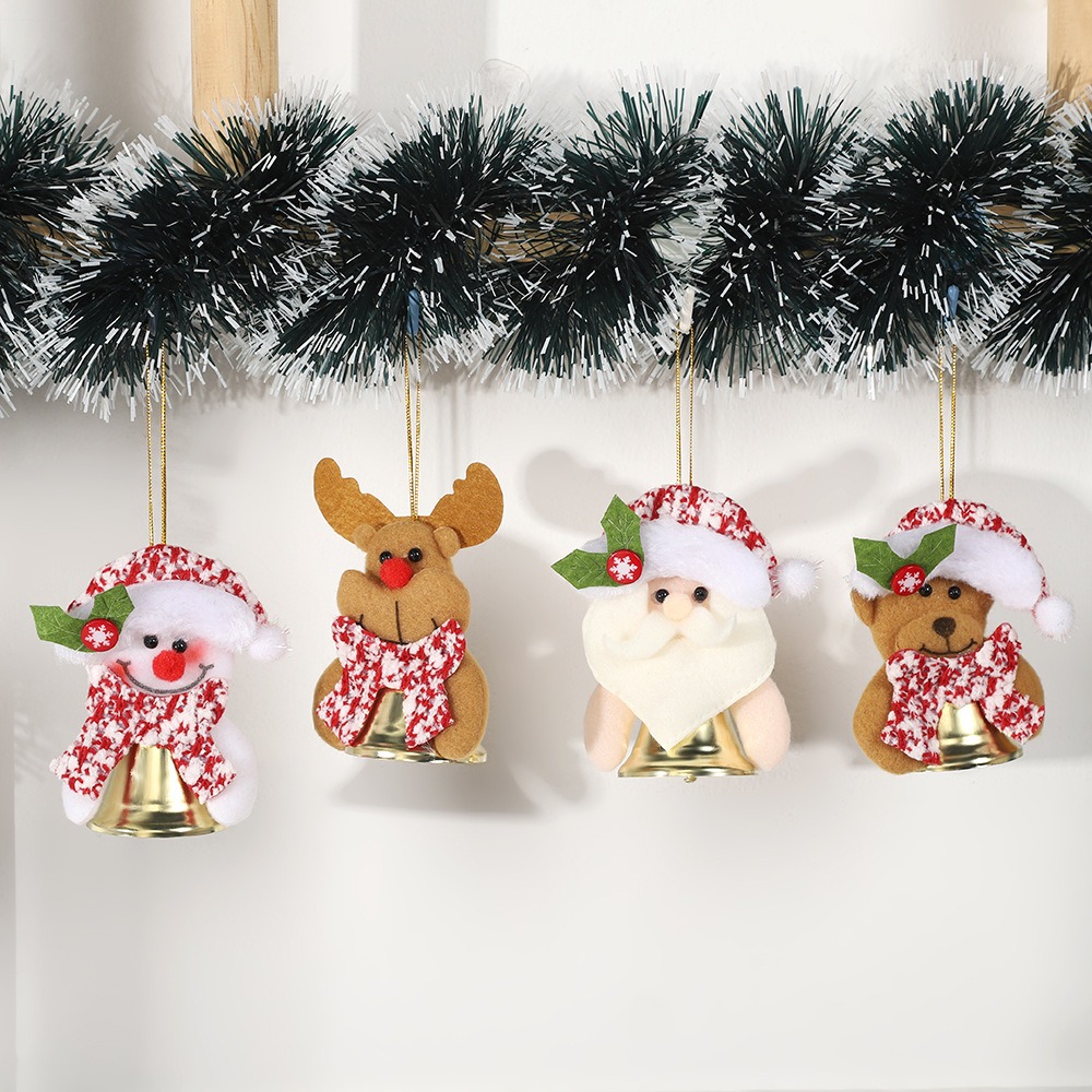 Christmas cartoon pendant Santa Claus reindeer decoration pendant Christmas tree bell hanging accessory — image 8