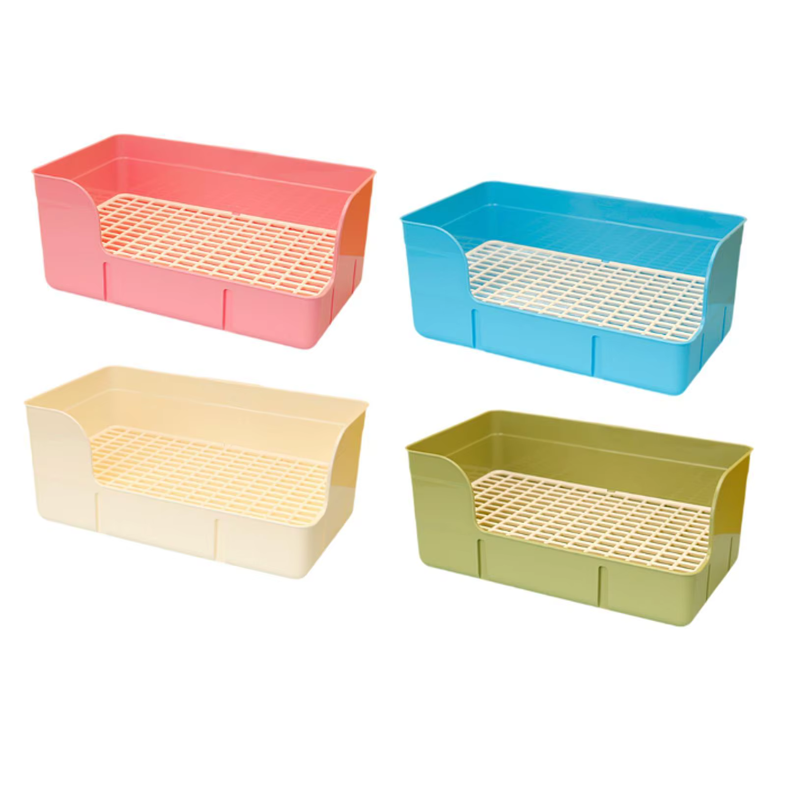 Rabbit Litter Box for Cage Pee Pan Tray Anti Splashing Bedpan Grid Litter Pan for Bunny Chinchillas Rats Ferrets Small Animals — image 3