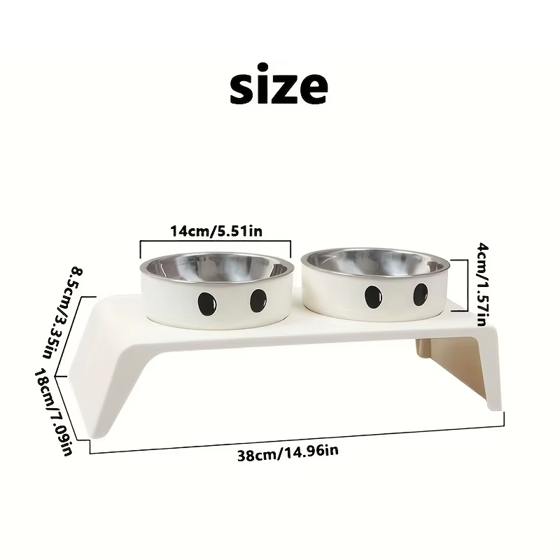Comedor Elevado para Mascotas con 2 Tazas de Acero Inoxidable doble para Perros y Gatos Pequeños, Medianos y Grandes — imagen 2