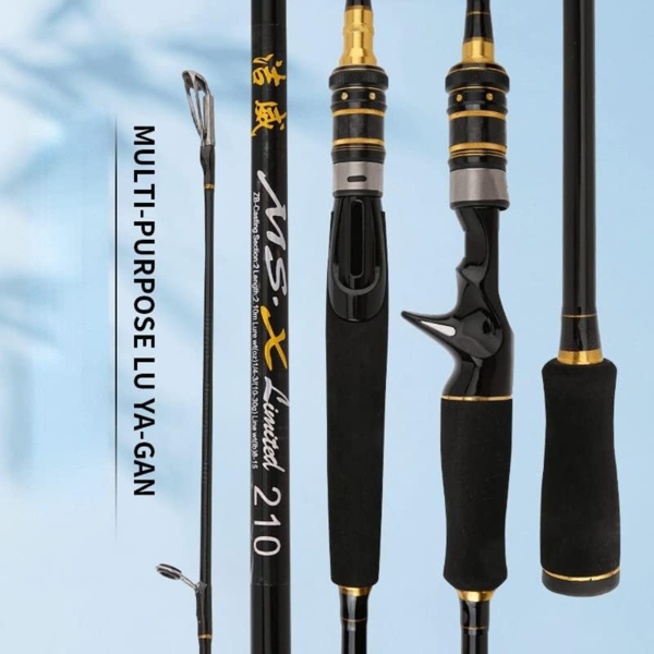 Caña de Pesca Caña de Pesca de Carbono Caña de Pesca de Baitcasting para Viajar Caña de Lure de Caza 165 Cm-5.4 Ft — imagen 2