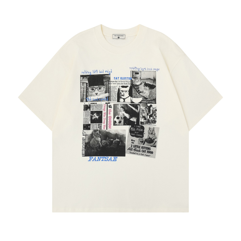 Camiseta de manga corta con poster de gato impreso — imagen 6