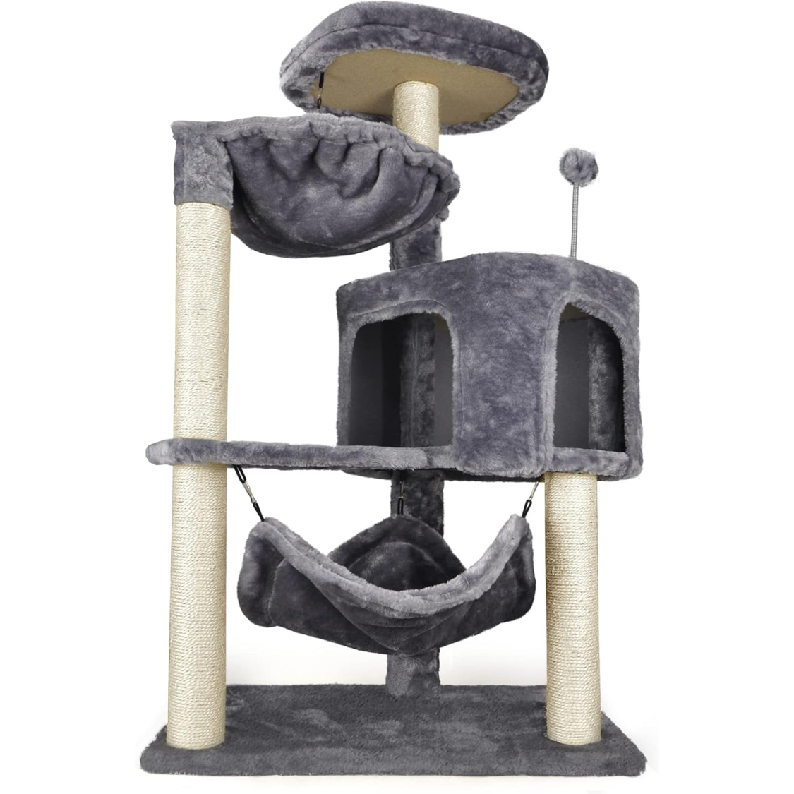 Árbol para Gatos con Condo y Hammock Grande, Gris — imagen 4