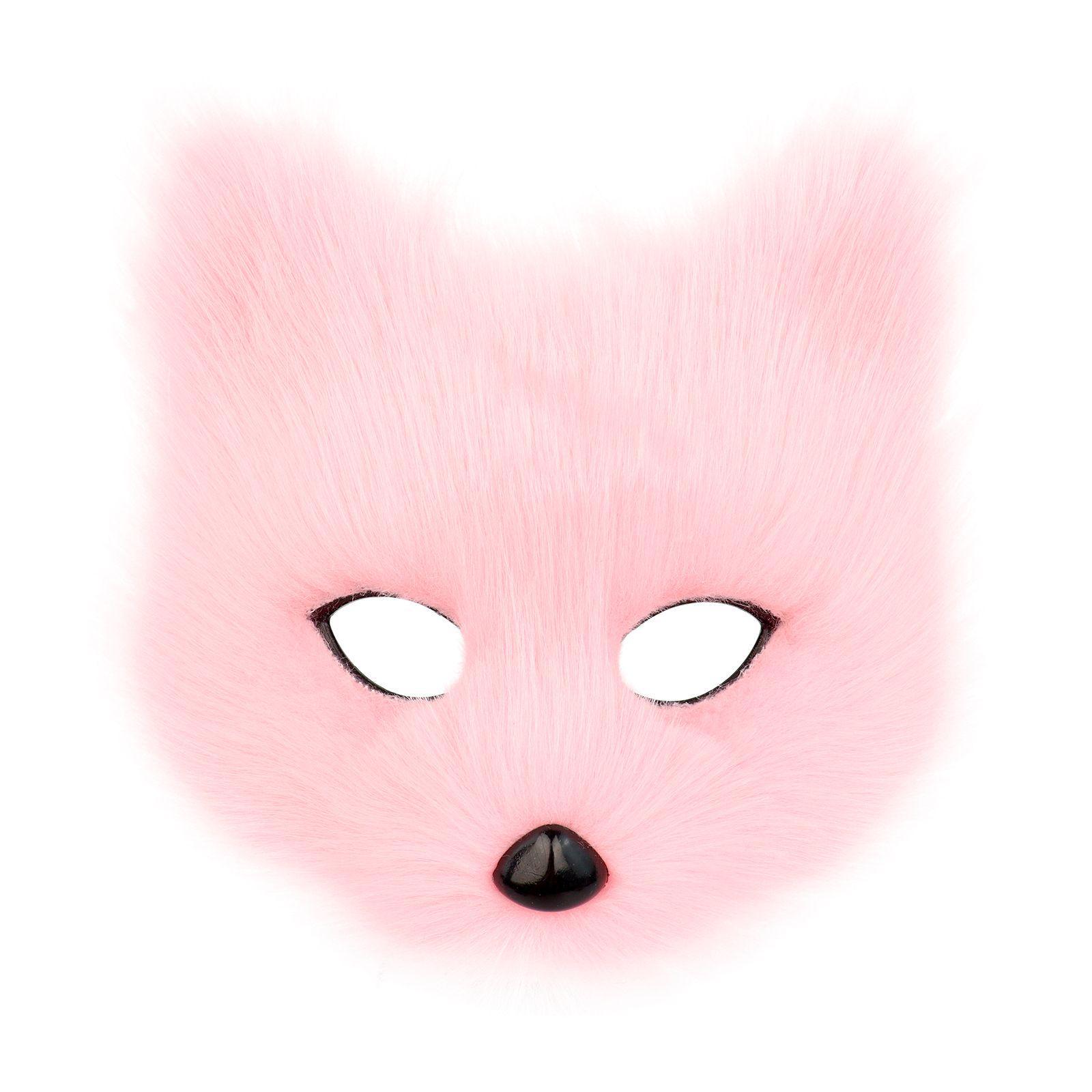 Halloween Party Furry Half-Face Cat Fox Mask Cosplay Cat Face Mask Accessory — image 18