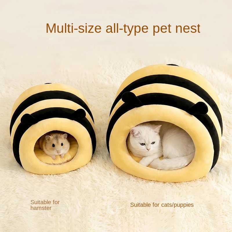 Honey Bee Cat Nest Winter Warm Closed Dog Nest — image 7