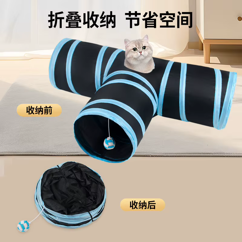 Cat Tunnel Pet Tube Collapsible Play Toy Indoor Outdoor Kitty Puppy Toys for Puzzle Exercising Hiding Training — image 6
