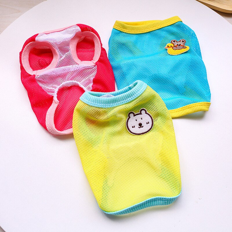 Cartoon Animal Dog Clothes Pet Summer Thin Cool Mesh Vest for Dogs Two-legged T-shirt — image 5