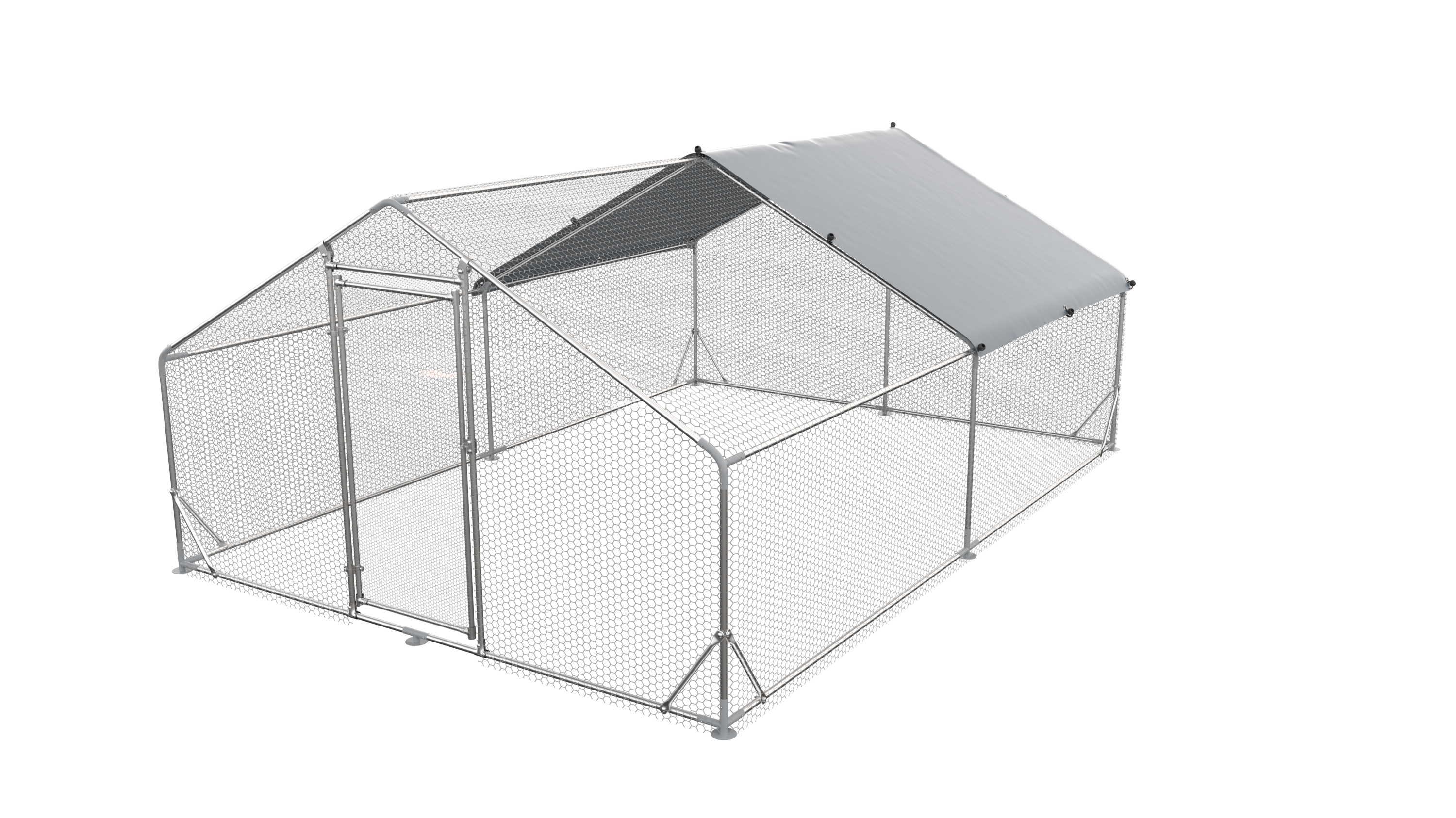 Large Metal Chicken Coop Walk-in Poultry Cage Hen Run House Rabbits Habitat Cage Spire Shaped Coop With Waterproof And Anti-Ultraviolet Cover 13.1L X 9.8 W X 6.4H — image 1