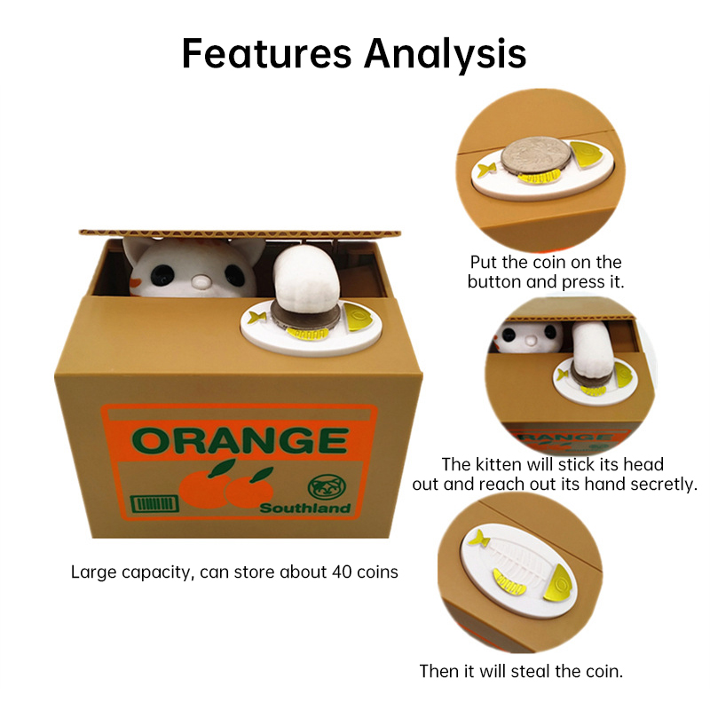 Automated Plastic Coin Bank in Panda/Cat Shape - Electronic Deposit, Savings for Kids, Great Gift — image 12