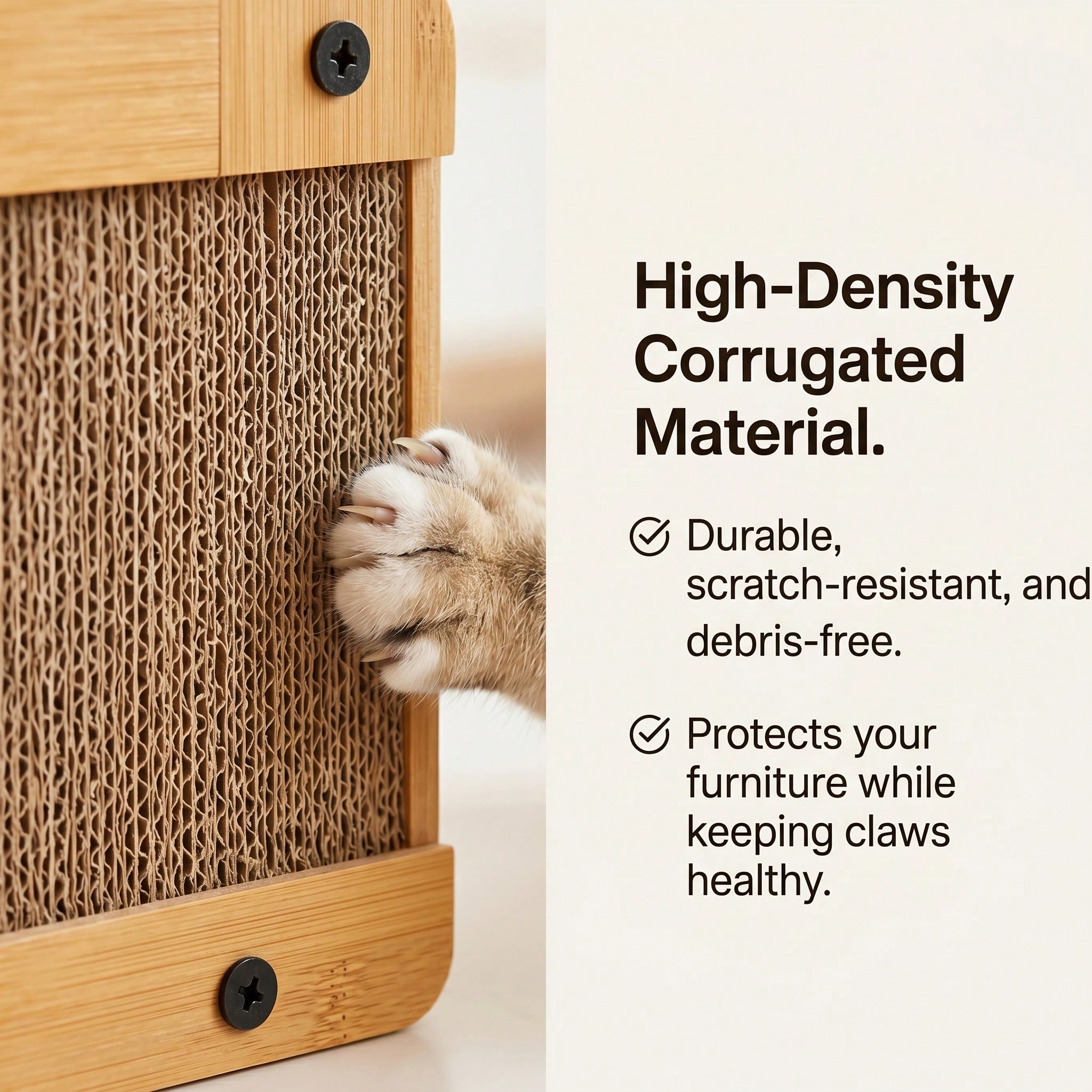 Casa Rascador para Gatos de Doble Capa en 2 Estilos, Nido Multifuncional de Cartón Corrugado, Villa Espaciosa, Cama Cueva para Gatos con Juguete de Bola Colgante, Resistente al Desgaste, Casa para Gatos de Interior para Afilar Uñas — imagen 12