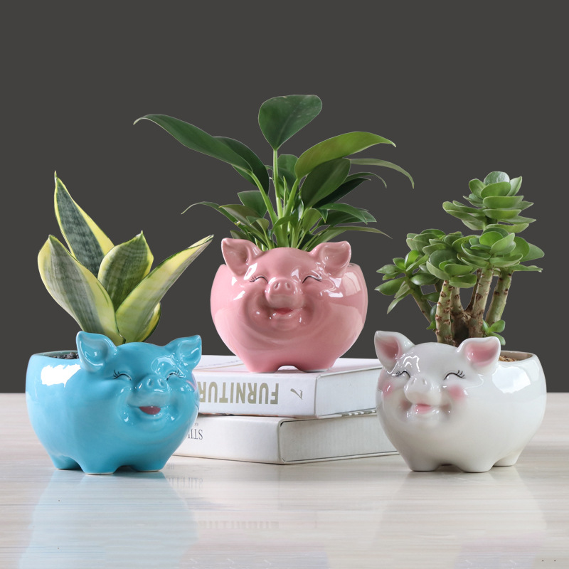 Ornamentos decorativos de cerámica con animales nórdicos coloridos para macetas de suculentas — imagen 9