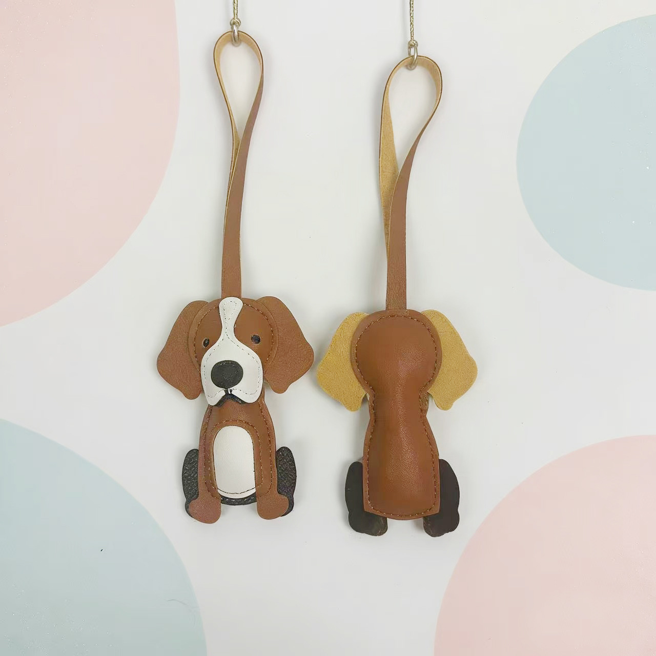 Cute Border Collie Dog Keychain Pendant Leather Car Bag Accessory Hanging Ornament Keyring — image 6