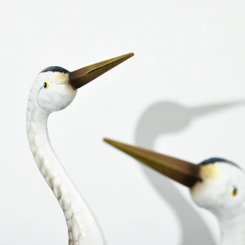 Crane Garden Statues, 28.5 29 Standing Bird Sculptures, Metal Yard Art Decor, Landscape Decoration Set Of 2, Blue — imagen 3