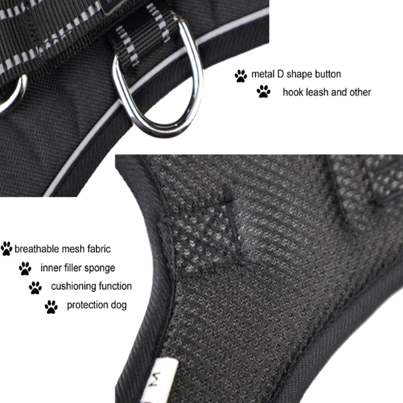 Arnes de Perro Respirable Seguro Reflectante Vestido para Perros Sin Tirar Cinturón de Control Ajuste para Perros Medianos y Grandes — imagen 4