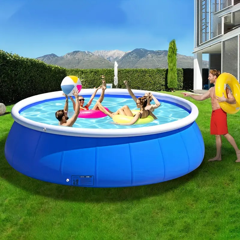 Piscina Inflable de Mariposa 366x76 - Piscina de Malla Enrollada de PVC Azul — imagen 3