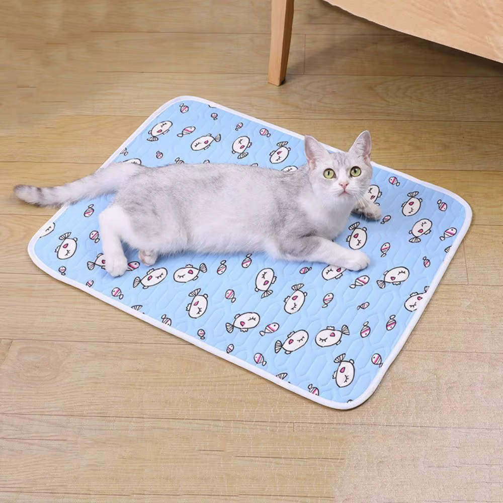 Pet Dog Bed Mats Cartoon Dog Cooling Mat Latex Cotton Non-slip Pet Ice Pad Soft Pet Cool Mat Bed Camping — image 3