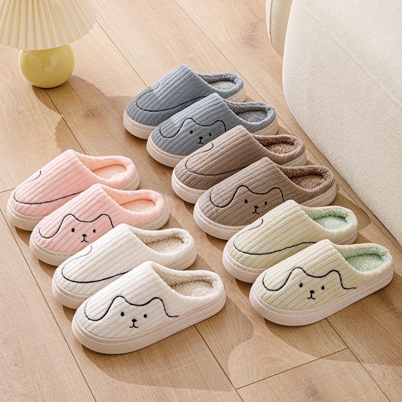 Zapatillas de Gato Rayadas para Interior, Pareja No Deslizante para Dormitorio, Calzado Plush Caliente para Mujer y Hombre — imagen 5