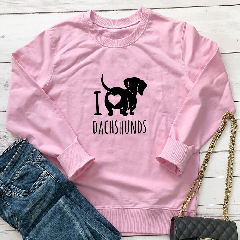 I Love Dachshunds Dog Printed Hoodie — image 7