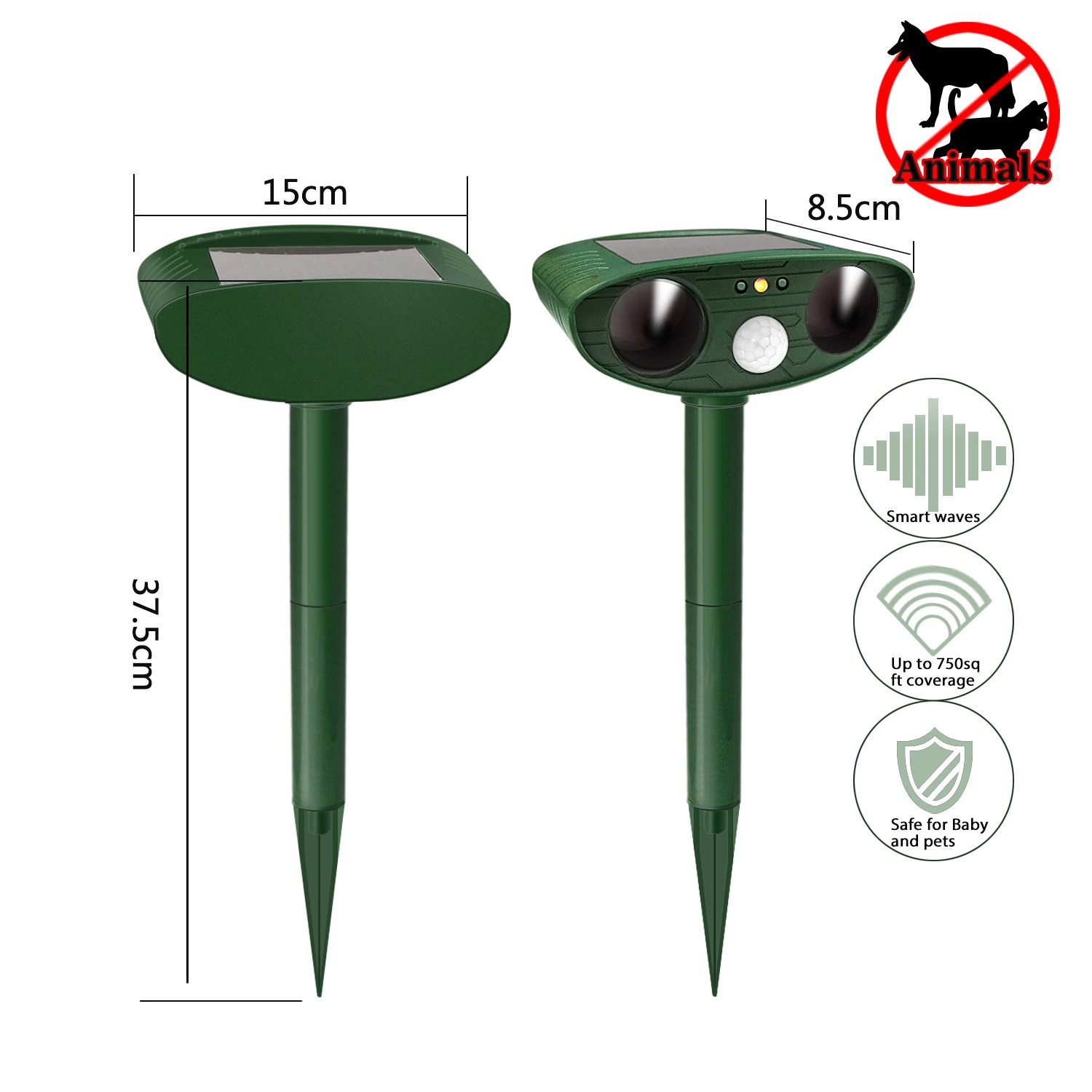 Solar powered animal repellent — image 3