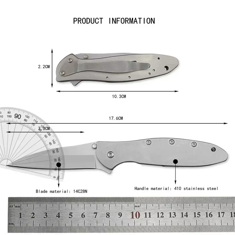 KS Leek 1660 Aluminum Folding Knife with 8Cr13Mov Blade Window Breaker Self-defense and Protection Tool Outdoor Fishing Knife — image 2