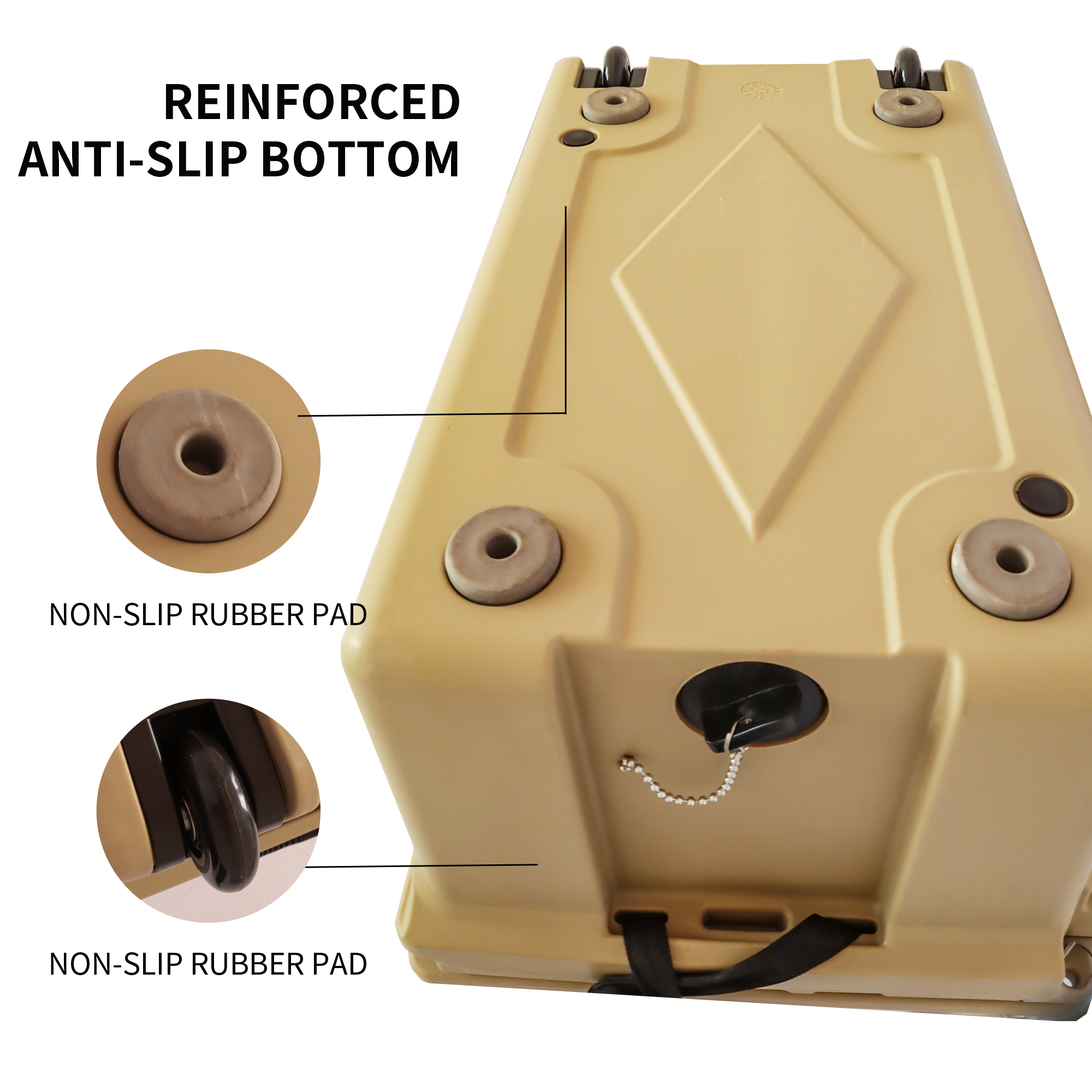 Caja de Hielo en Color Khaki 65QT para Camping y Pesca — imagen 2