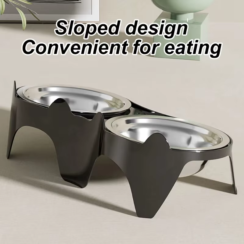 Stainless Steel Cat Food & Water Bowl with Anti-Tip Design Large Capacity Easy-Eat Design for Pet Dog Cat Feeding Food Bowl — image 5