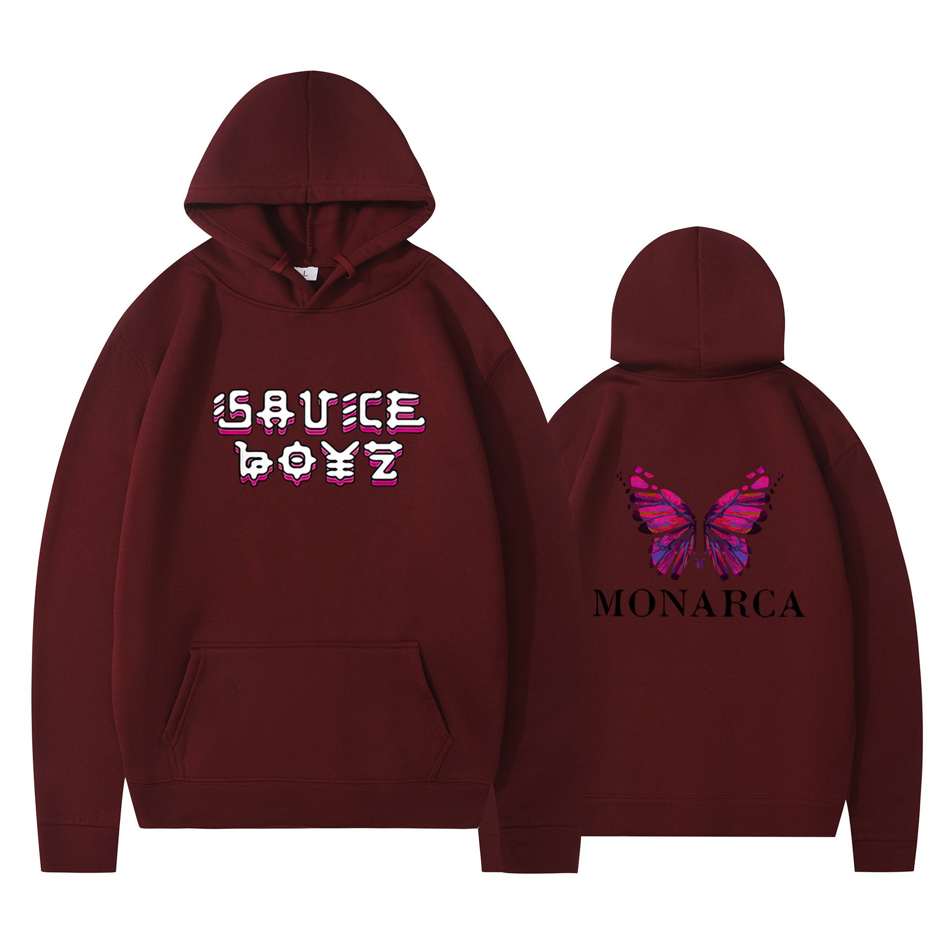 Hiphop Butterfly Print Hoodie Unisex Long Sleeve Sweatshirt Casual Top — image 12