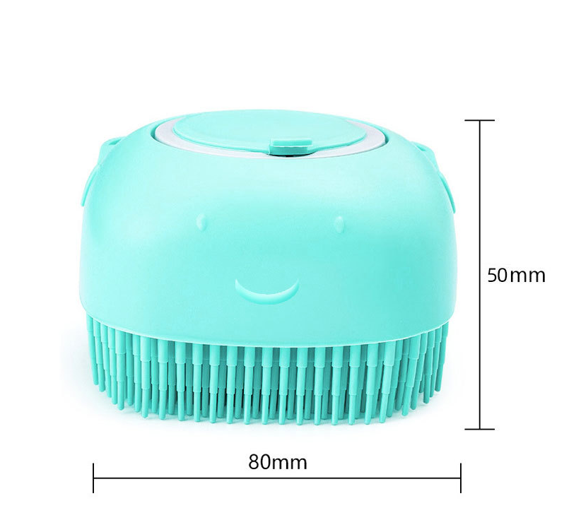 Pet Massage Brush Silicone Bath Brush Back Towel Bath Shampoo Brush — image 4