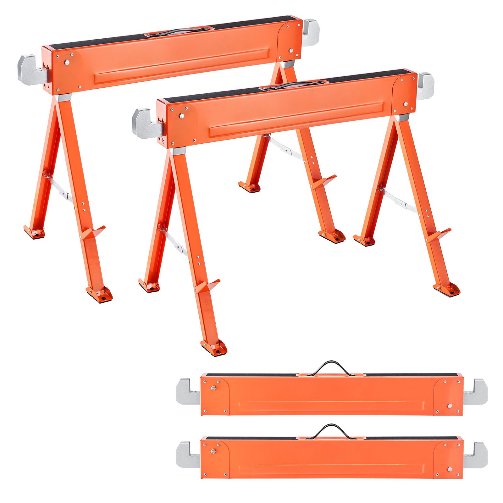 Caballetes de Corte, 2 Piezas, Caballetes Portátiles Plegables con Capacidad de 1323 Lbs, Piernas Resistentes y Base Anti-Slip para Carpintería, Técnicos y Contratistas — imagen 1