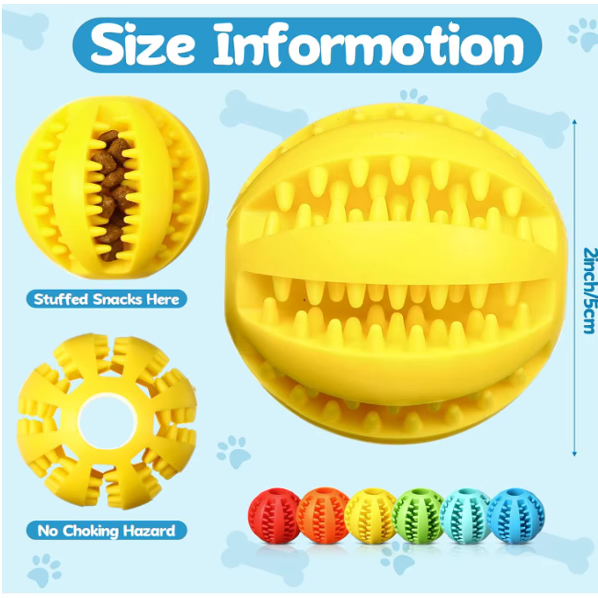 Dog Toy Snack Ball Interactive Dog Food Ball Toy For Alleviating Canine Tooth Pain Slowly Eat Chew Snacks And Distribute — image 4