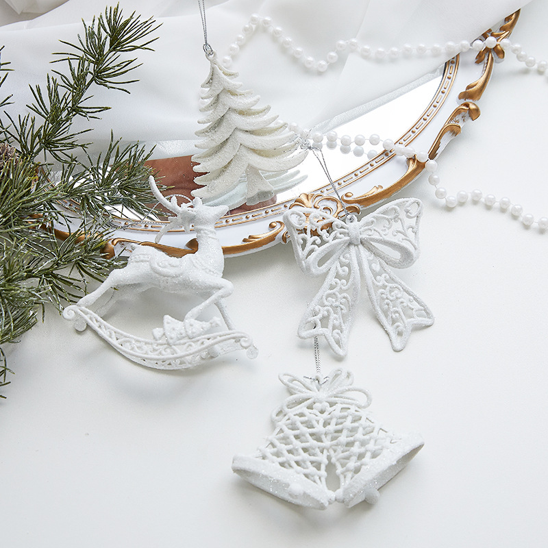 Christmas Snowflake Acrylic Transparent Reindeer Wreath Ornament Tree Decoration Window Hanging Decor — image 2