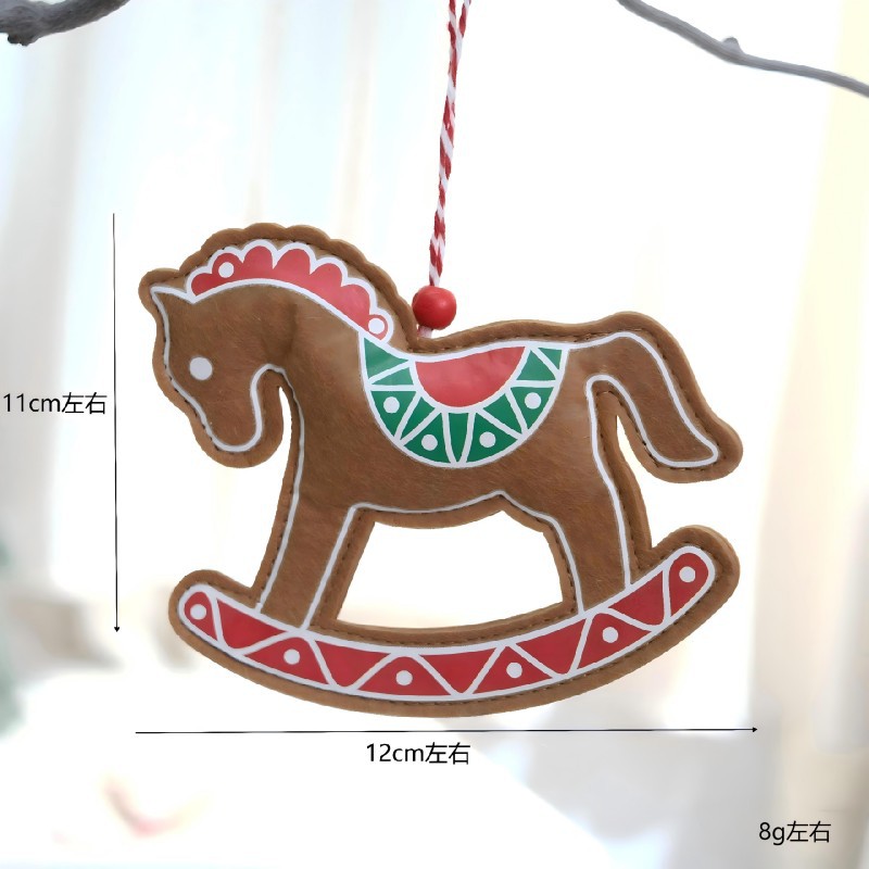 Ornamento de Navidad de Pony de Feltro para Árbol de Navidad con Manualidades de Pan de Jengibre y Caballo para Colgar — imagen 10