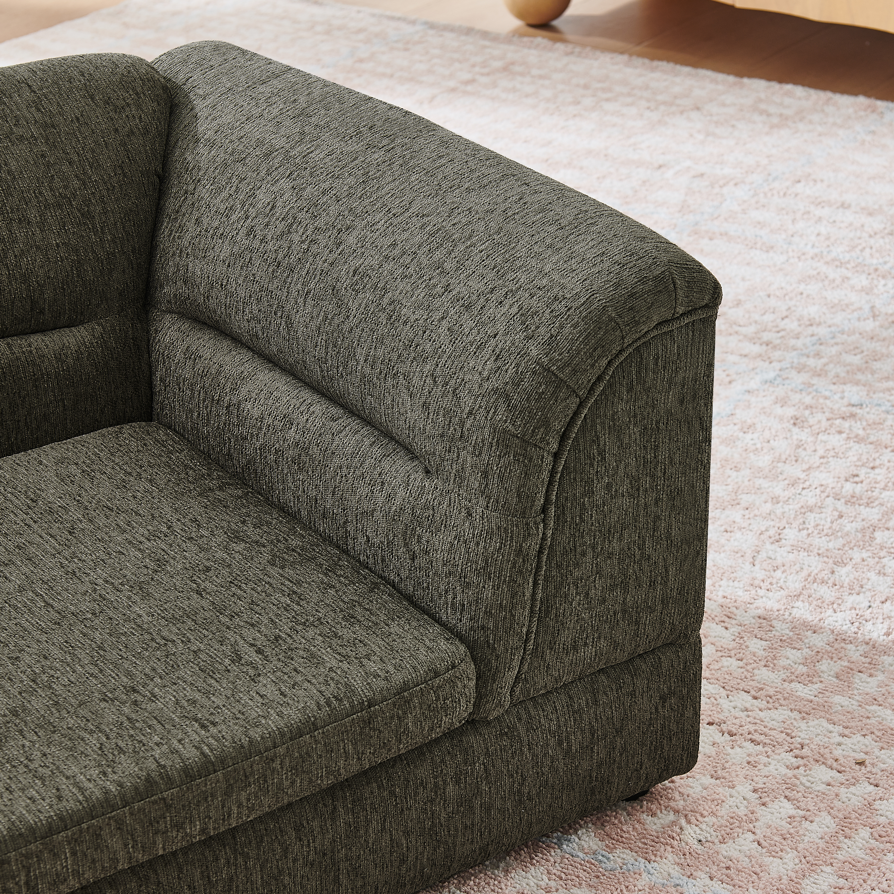 Oversized Pet Sofa, Curved Armrest Rectangular Dog Sofa, Linen Fabric Comfort Pet Couch for Large & Oversized Dogs-Dark Gray — image 16