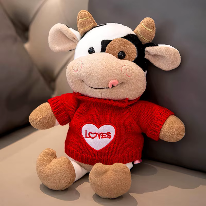 Muñeca de vaca adorables de Hot Toys - Vacita de peluche para niños, regalo de Año Nuevo y cumpleaños femenino — imagen 6
