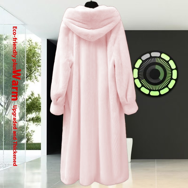 Traje de Pelo Falso de Leopardo Grueso Plus Size — imagen 9