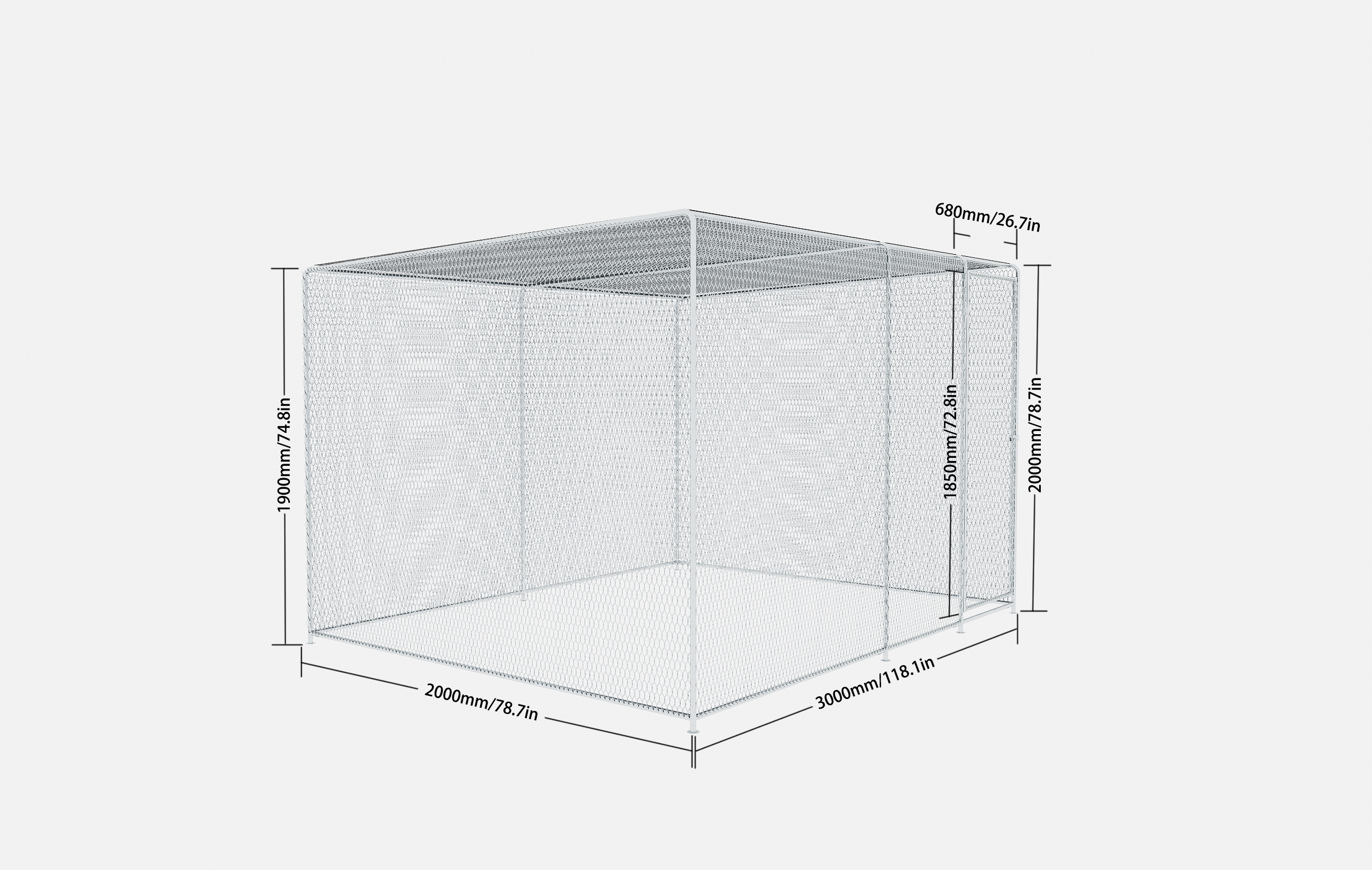 Chicken Coop 9.8x6.5x6.5FT Chicken Run Pen For Yard . It Can Also Be Used As A Large Bird Cage Or A Cat House And Other Pet Cages. Outdoor Bird Aviary Parrot Cage Without Perch.The Net Is Green — image 4