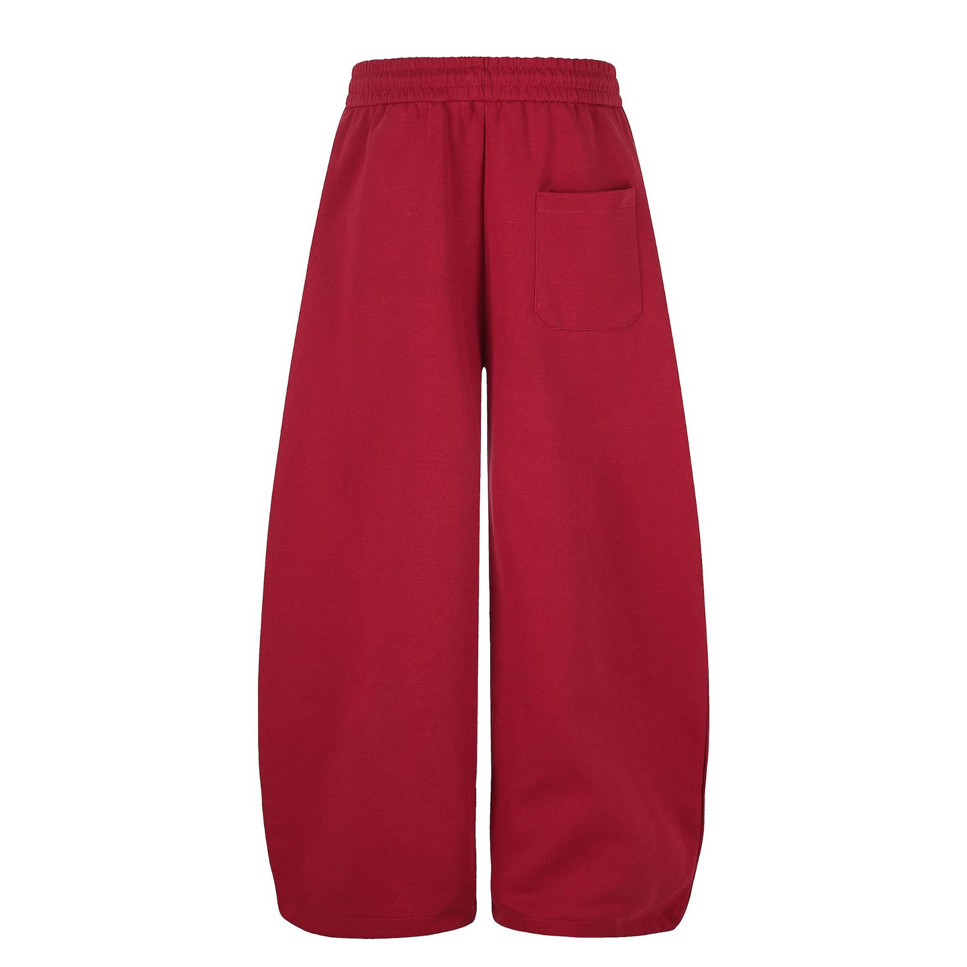 Wide Leg Sweatpants with Paw Print Letter Embroidery Elastic Drawstring Waist Casual Pants — image 4