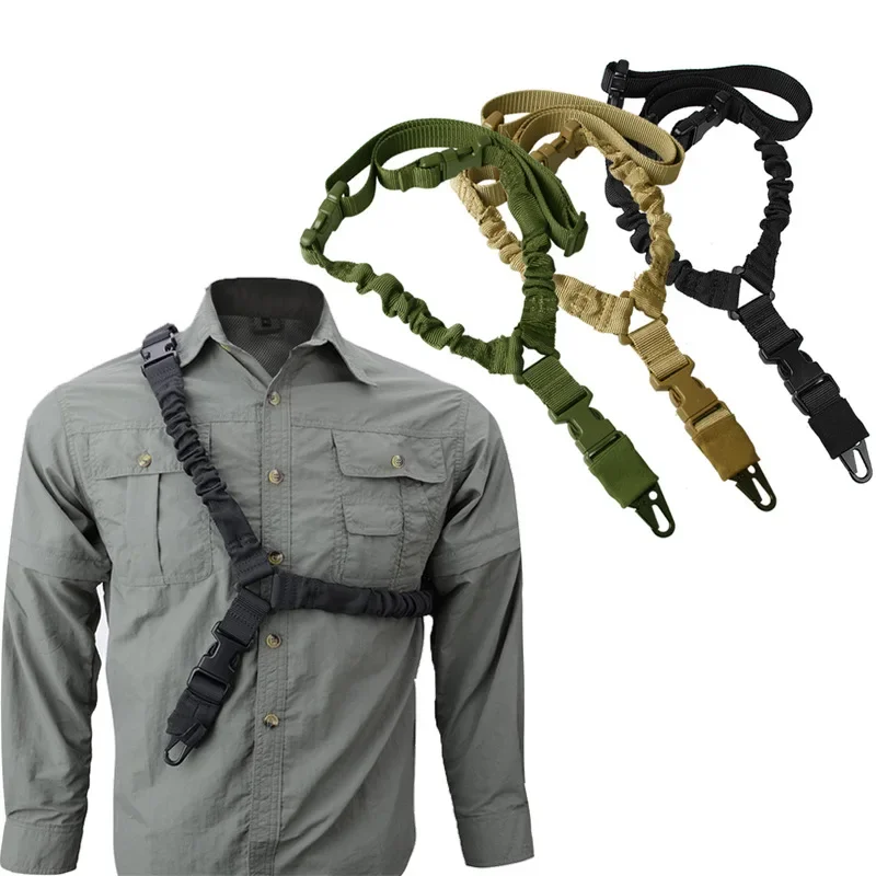 Shot Gun Belt Hunting Accessories Tactical Gear Tactical Single Point Gun Sling Shoulder Strap Rifle Rope Belt with Metal Buckle — image 1