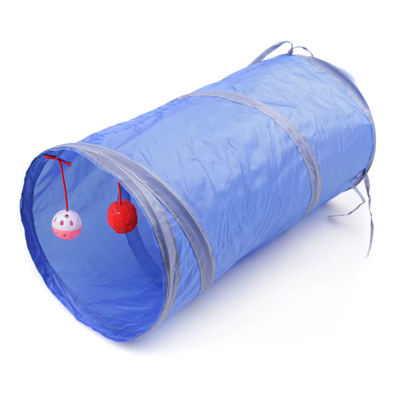 Cat Tunnel Toy Funny Pet 2 Holes Play Tubes Balls Collapsible Crinkle Kitten Toys Puppy Ferrets Rabbit Play Dog Tunnel Tubes — image 6