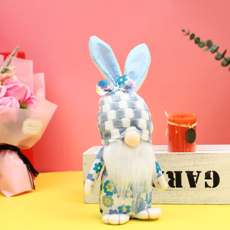 Nuevos decorativos de Pascua muñecos de conejo y duende sin rostro de peluche para decoración hogareña — imagen 6